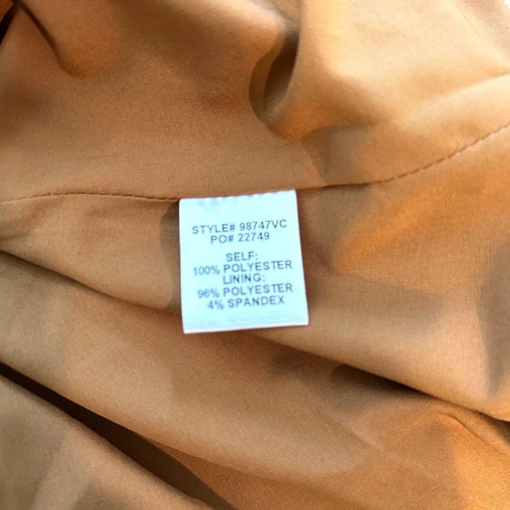 Skies are Blue Womens Maxi DressXS Camel Burgundy Stripe Puff Sleeve Side Slit - Picture 9 of 10